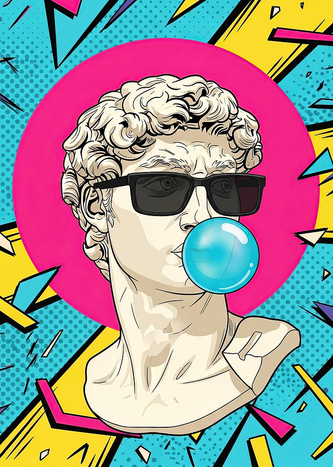 Bust of David with Sunglasses and Bubblegum