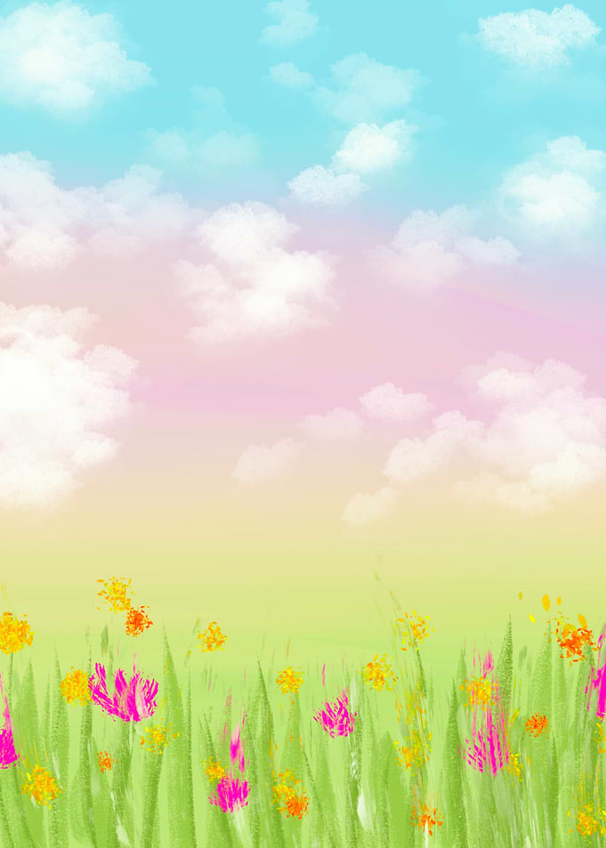 Whimsical sky with clouds