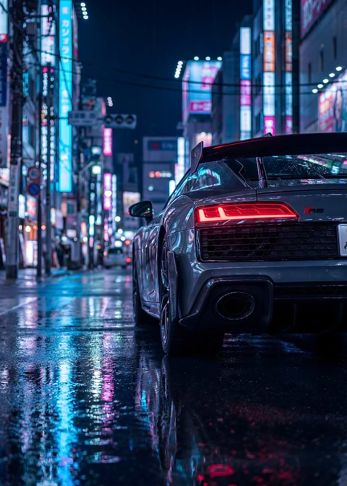 Car R8 in Tokyo City Night