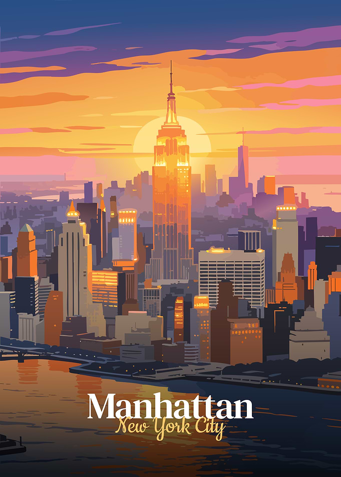 Manhattan Skyline at Sunset