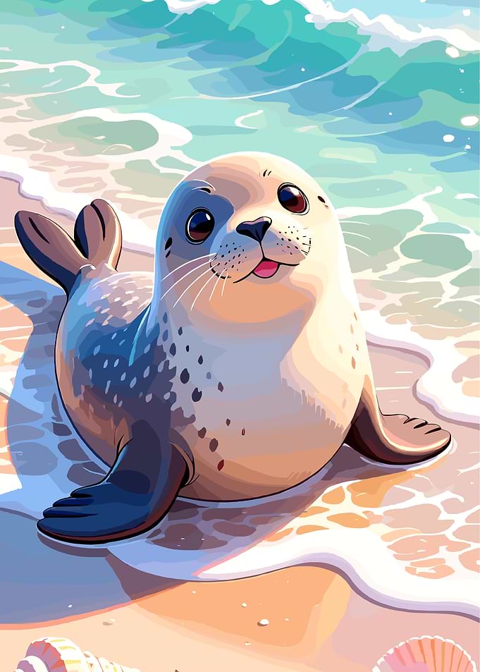 Cute Seal on a Beach