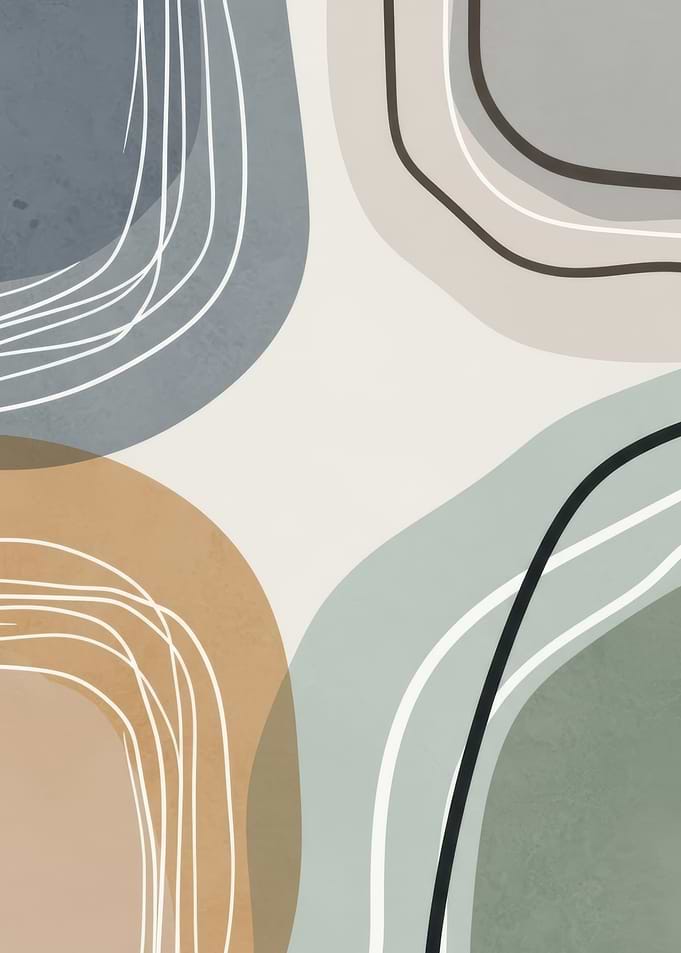 Abstract Organic Shapes with Lines