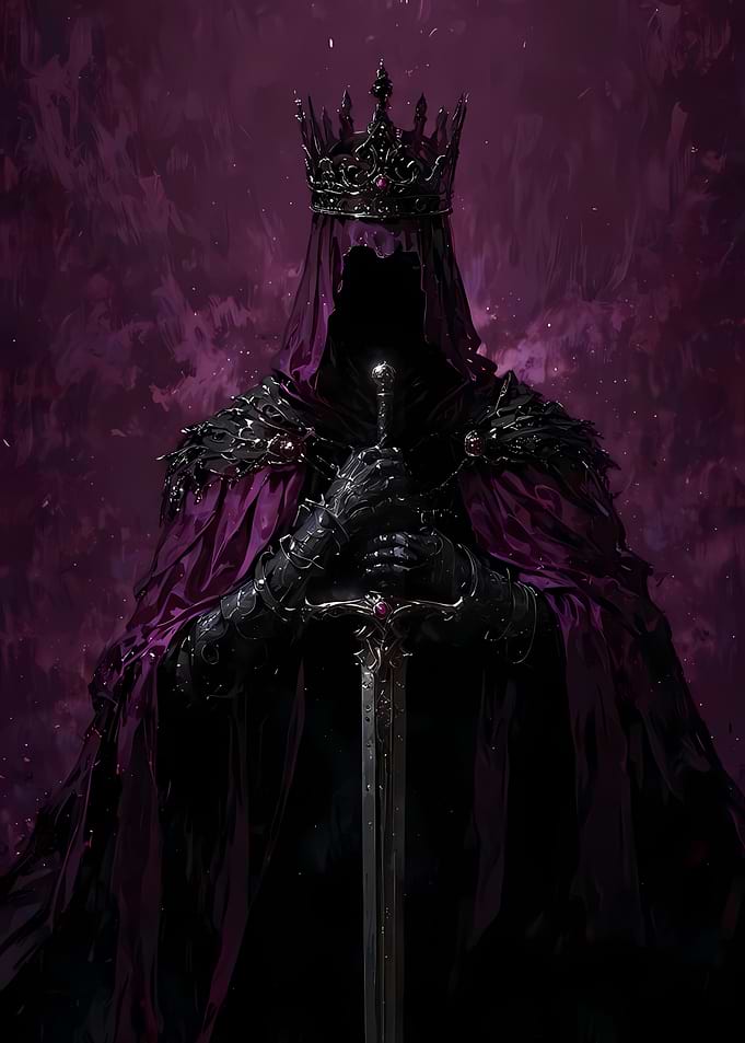 Dark King with Crown and Sword