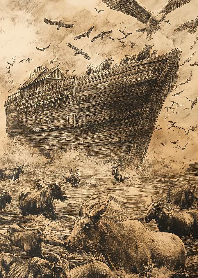 Noah's Ark with Animals and Birds