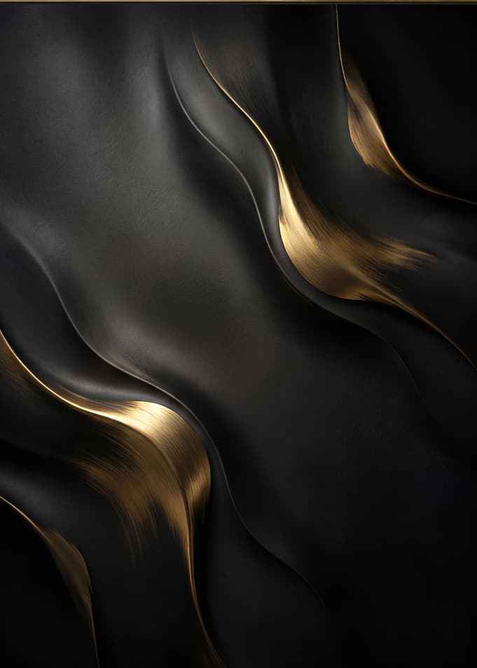 Abstract Black and Gold Waves