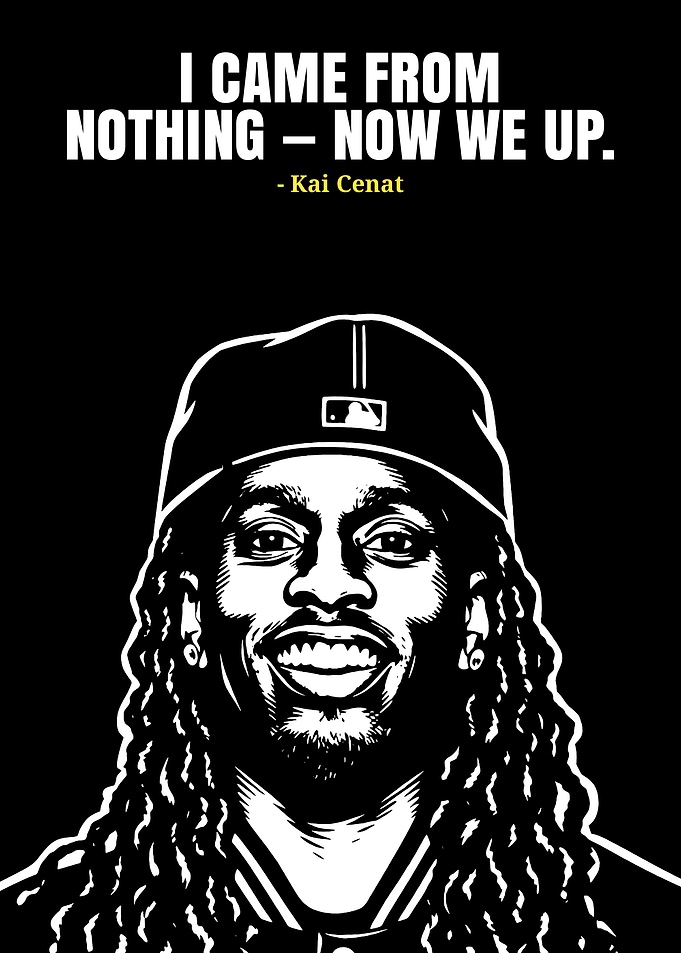 Kai Cenat 'Now We Up' Quote Art