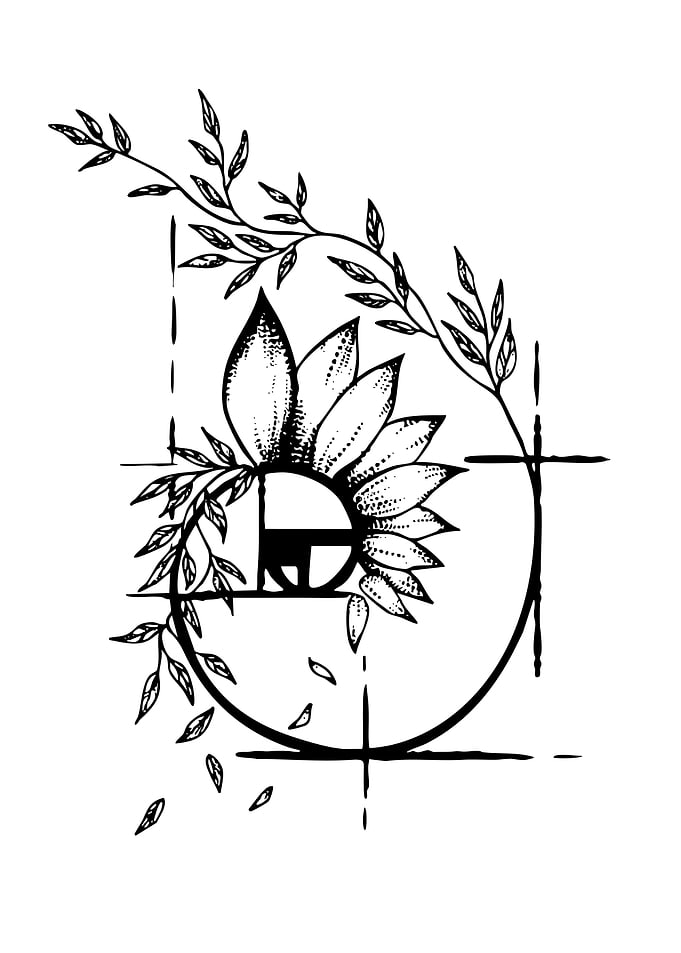 Sunflower Fibonacci Spiral Tattoo Design