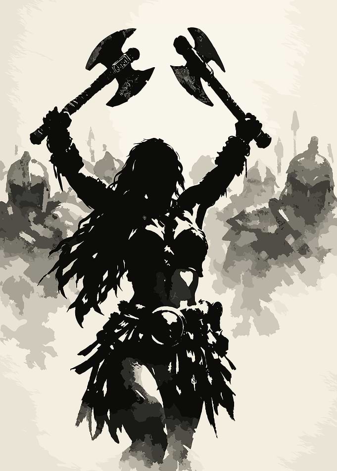Viking Warrior with Axes