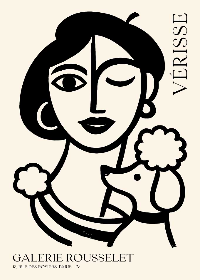 Woman with Poodle Poster