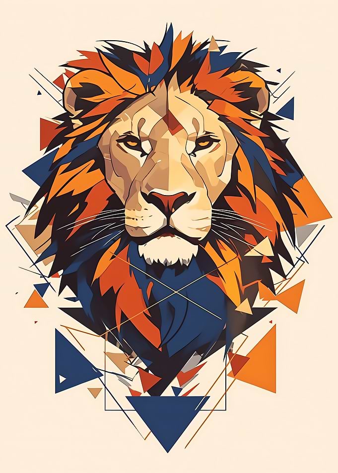 Geometric Lion Portrait