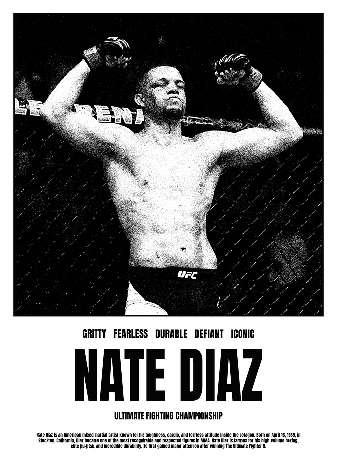 Nate Diaz UFC Poster