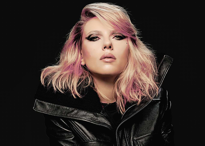 Scarlett Johansson Pink Hair Fashion Portrait