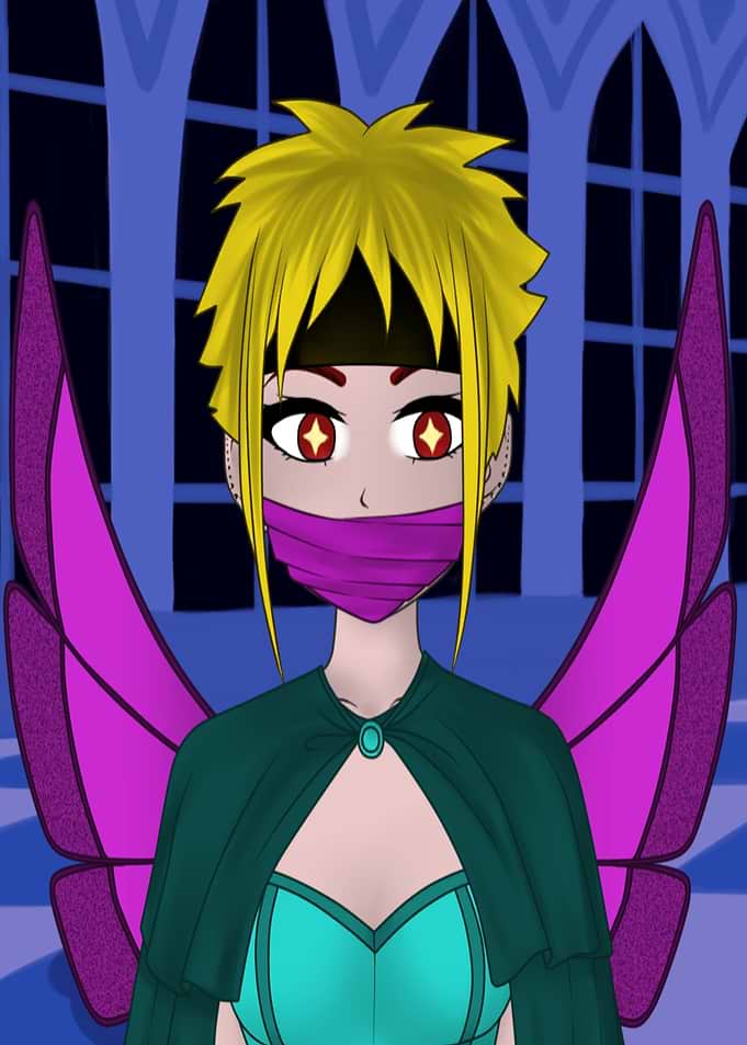 Butterfly Ninja Princess -Anime Fairy with Mask and Wings