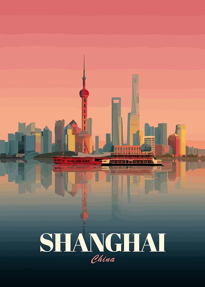 Shanghai Skyline at Sunset