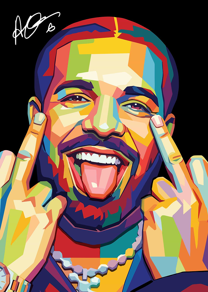 Drake Pop Art Portrait