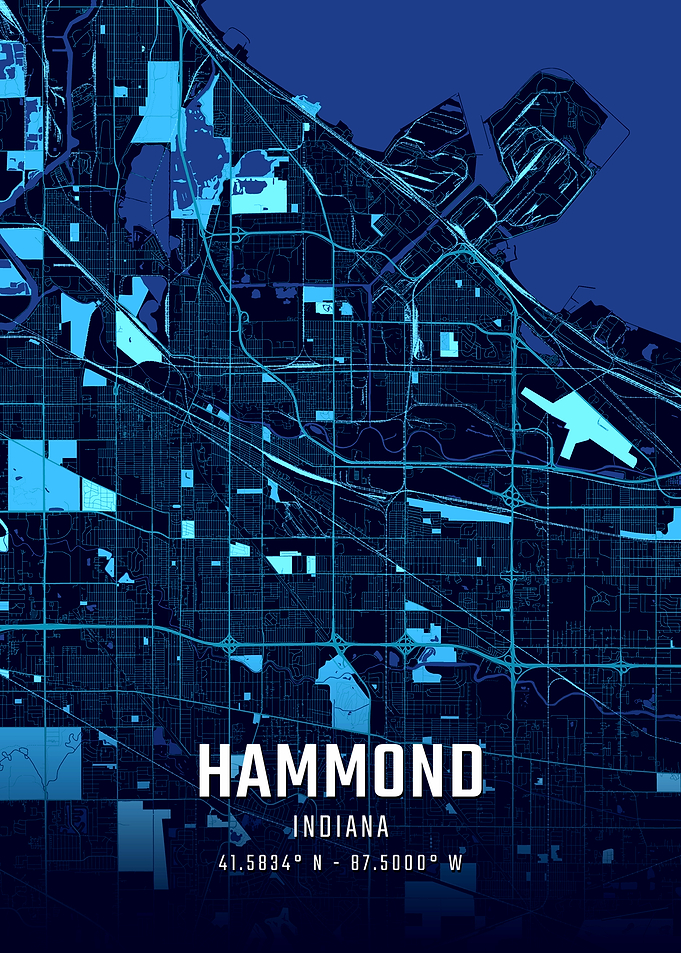 Hammond Indiana Midnight City Map