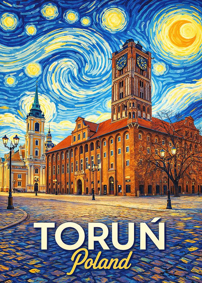 Torun Poland Starry Night Painting