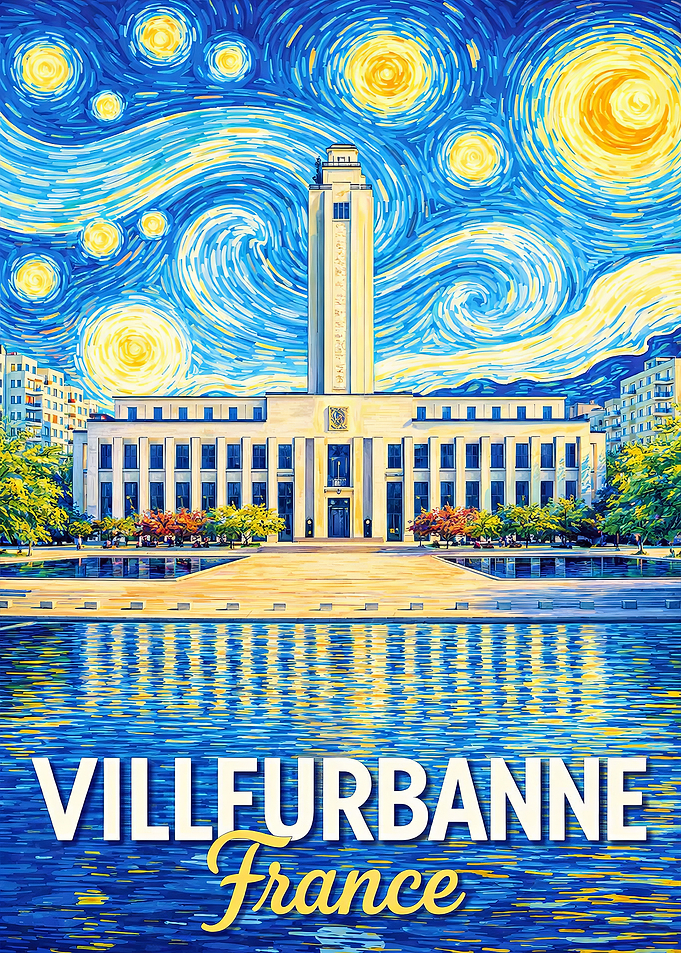 Villeurbanne France Starry Night Painting
