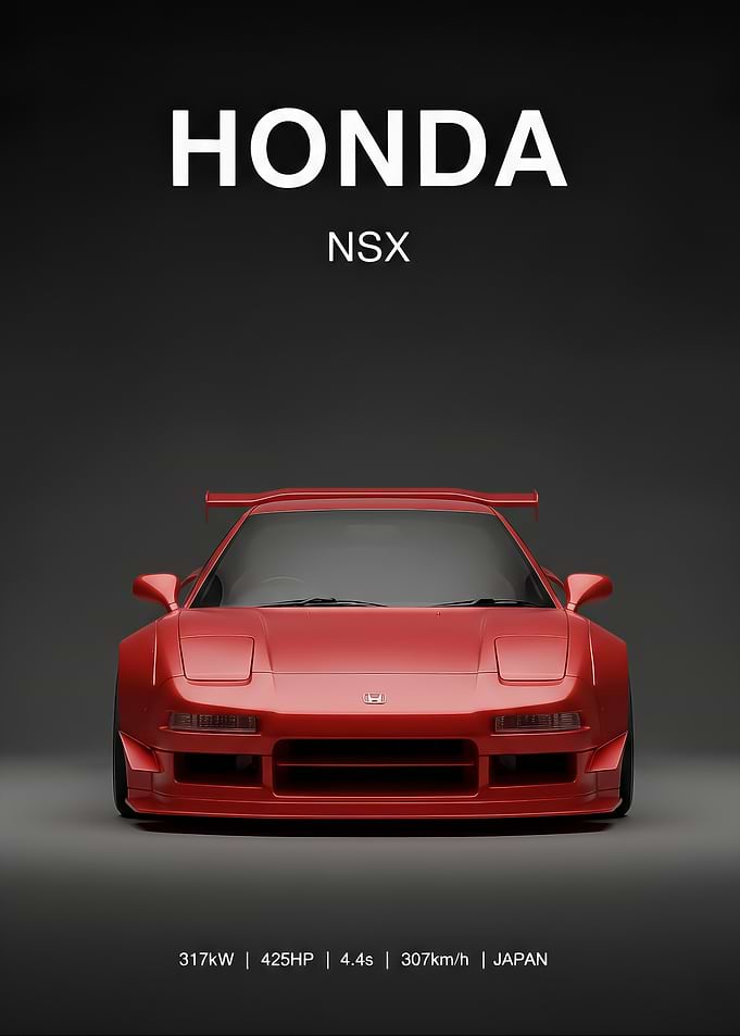 red sport Honda NSX Poster