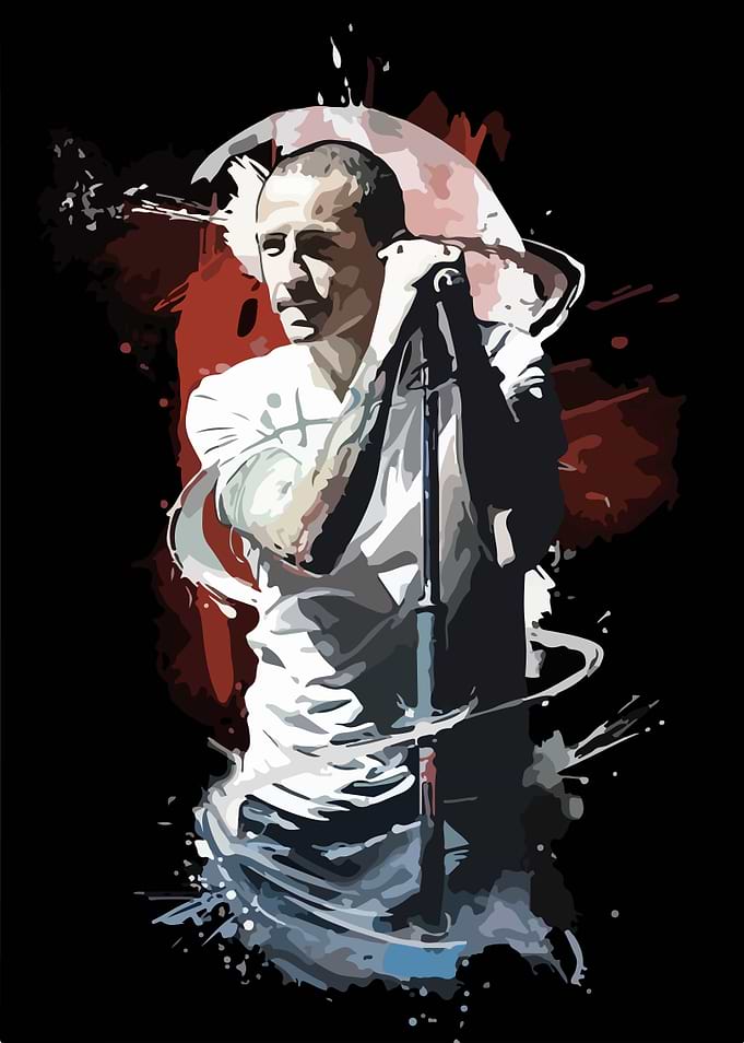 Chester Bennington performing on stage