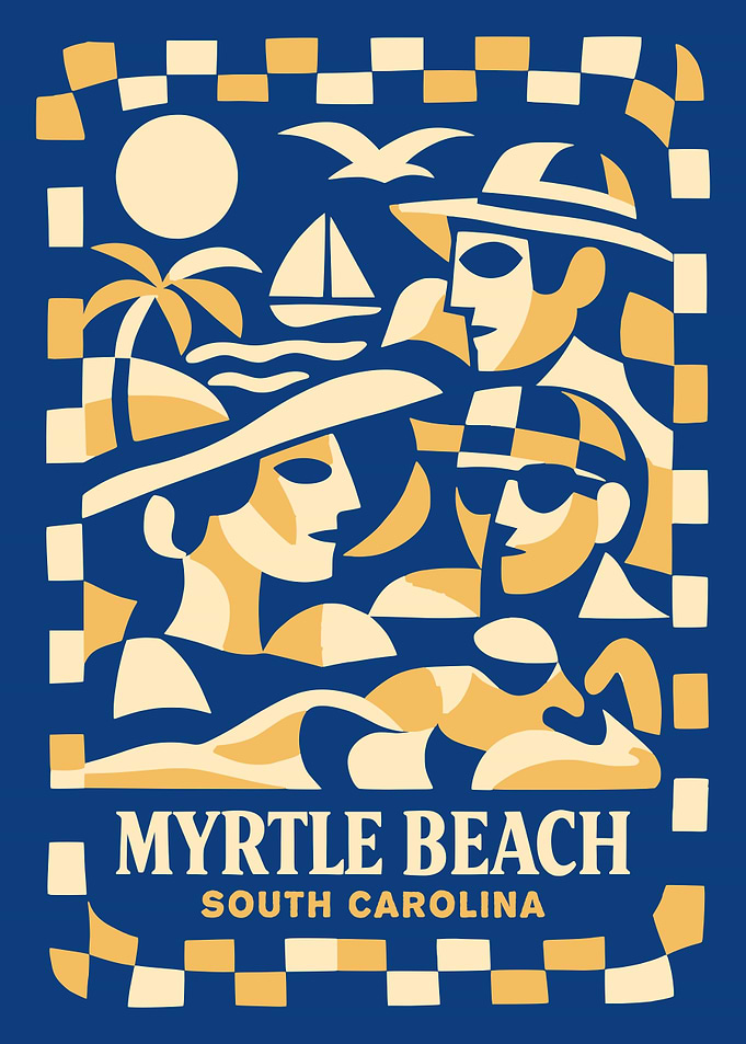 Myrtle Beach South Carolina Vintage Poster