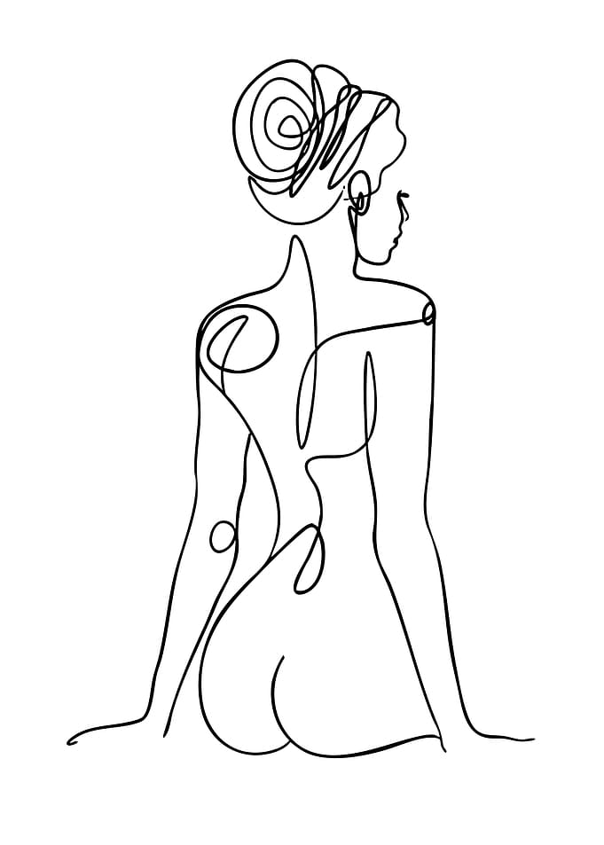 Minimalist Line Art of Woman