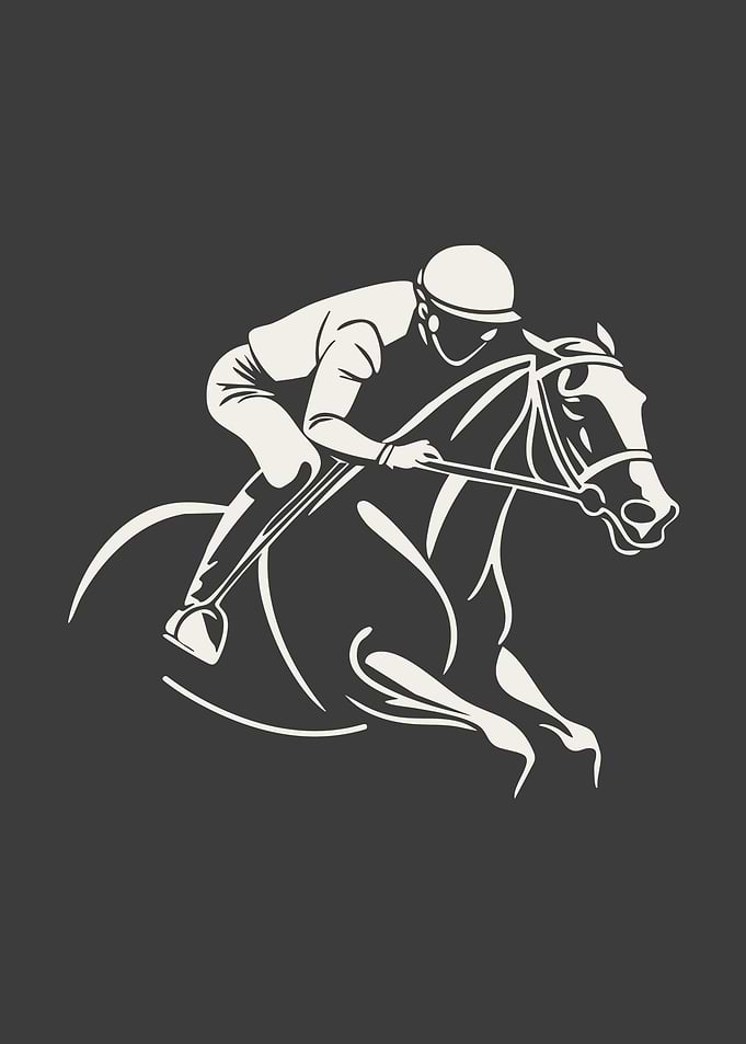 Jockey and Horse Racing Silhouette