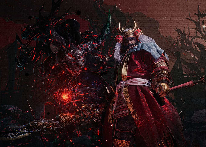 Samurai Warrior and Demonic Dragon