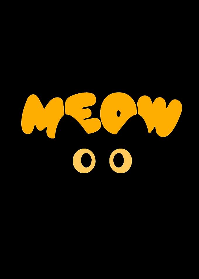 Meow Cat Eyes Text Art