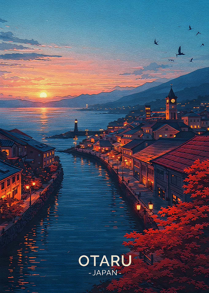 Otaru, Japan Sunset Canal