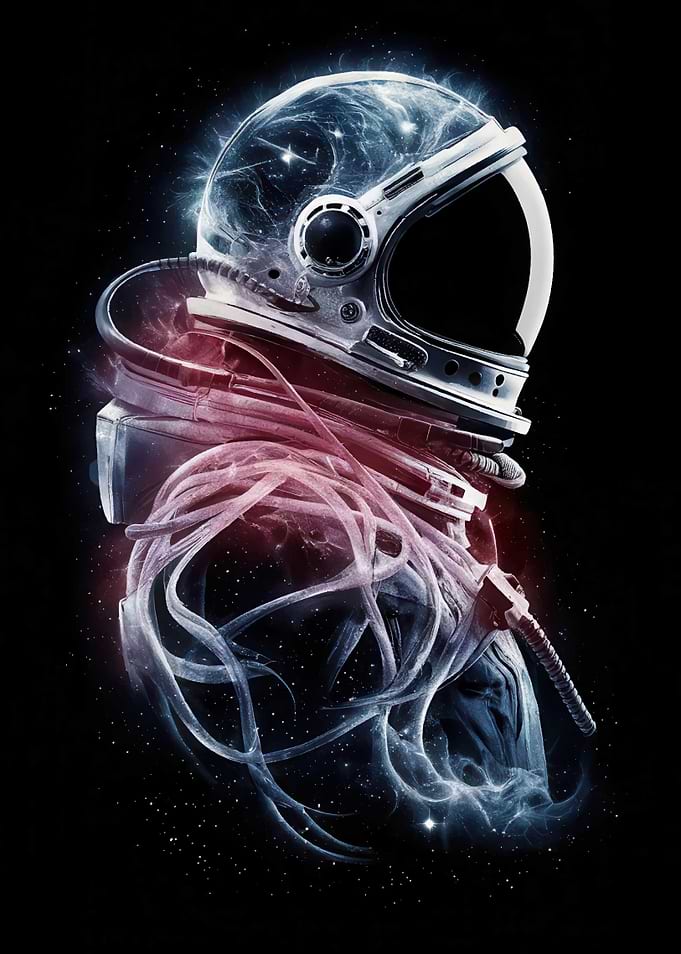 Astronaut in Cosmic Nebula