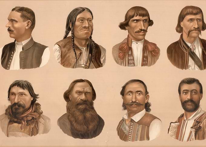 Portraits of Diverse Men in Traditional Attire