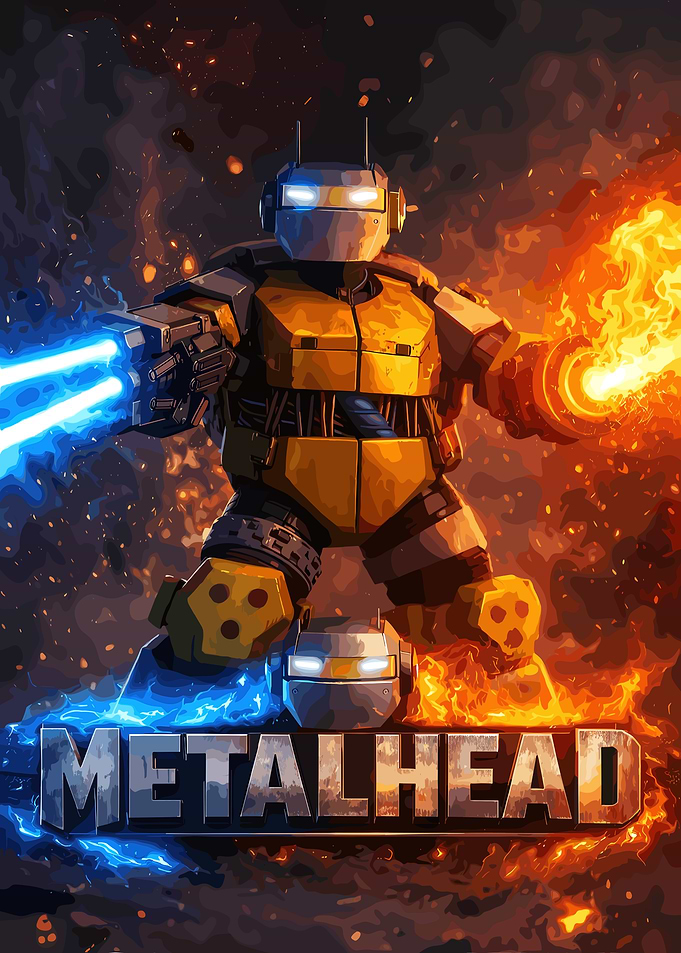 Robot with Fire and Ice Weapons