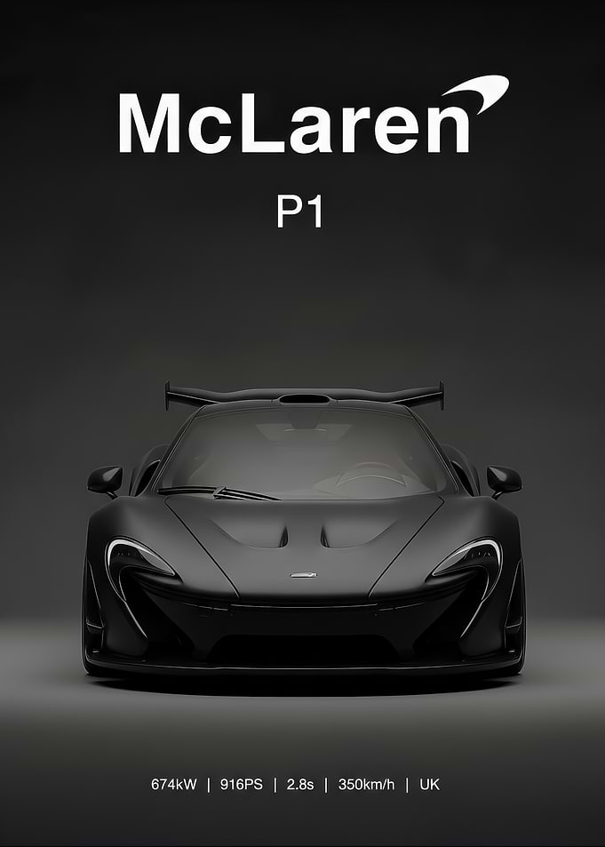 McLaren P1 Matte Black poster
