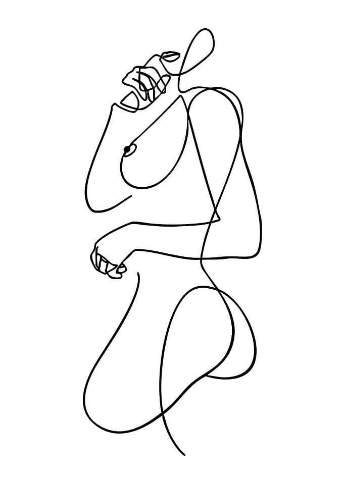 Minimalist Line Art of a Woman