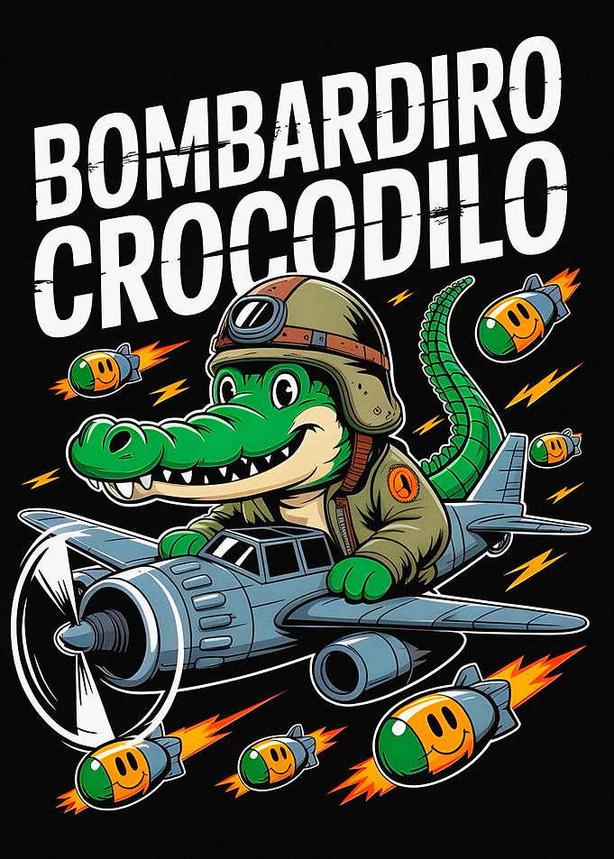 Bombardiro Crocodilo Cartoon