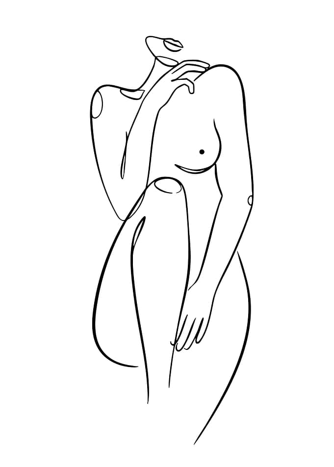 Minimalist Line Art of a Woman