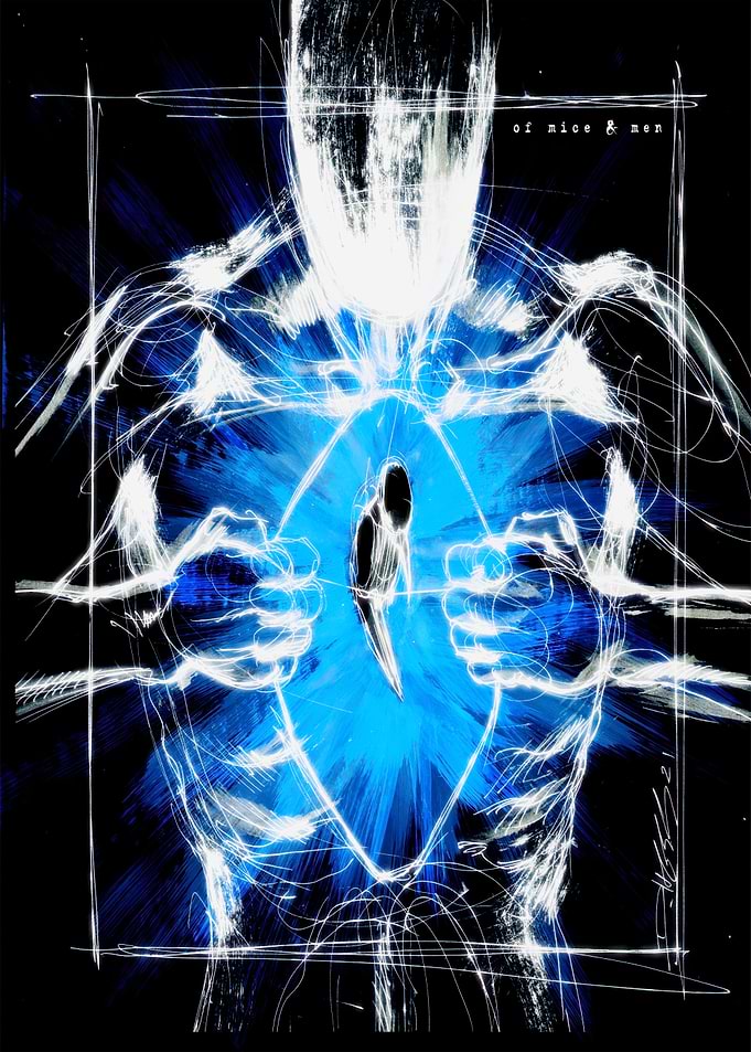 Abstract Human Form with Blue Energy