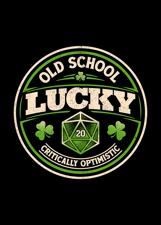 Old School Lucky D20 Gaming Badge