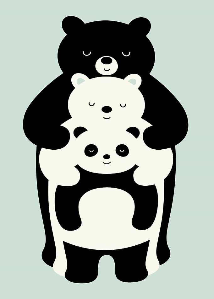 Three Bears Stacked Together