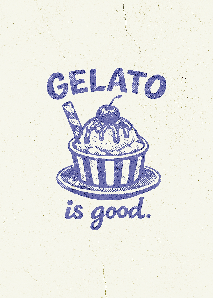Gelato is Good Vintage Poster