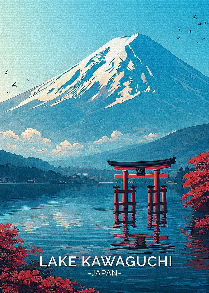 Lake Kawaguchi and Mount Fuji