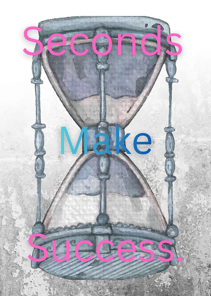 Hourglass with inspirational text