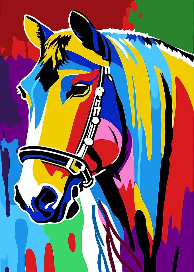 Colorful Horse Portrait