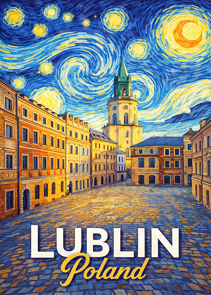 Lublin Poland Starry Night Painting