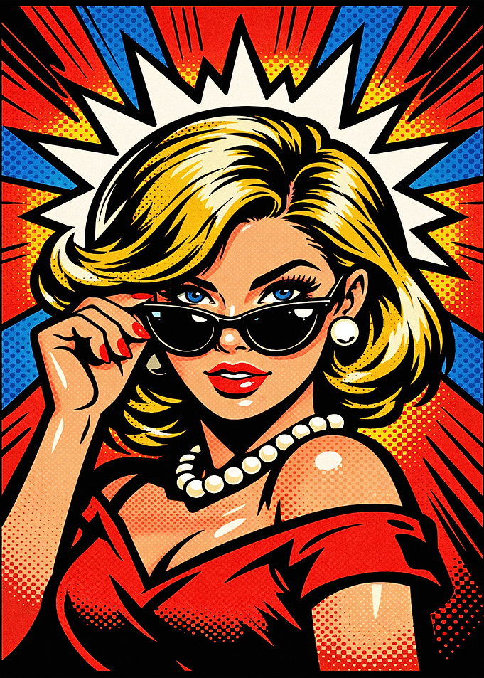 Pop Art Woman with Sunglasses
