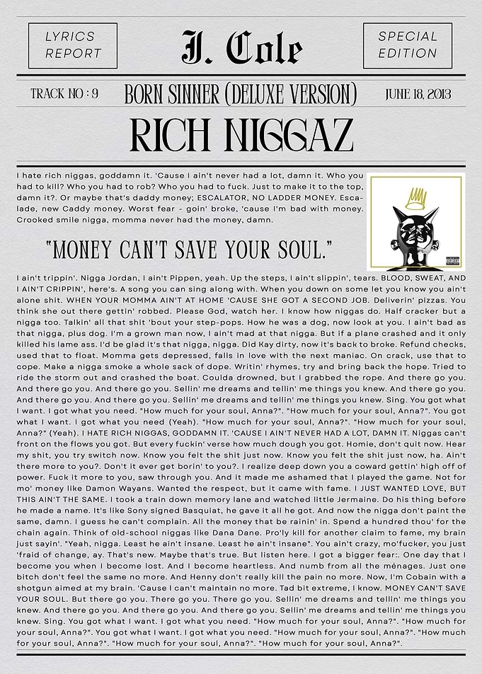 J. Cole Rich Niggas