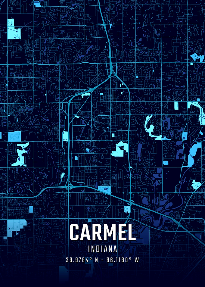 Carmel Indiana Midnight City Map