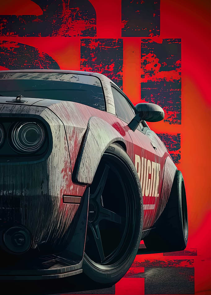 Aggressive Red Sports Car