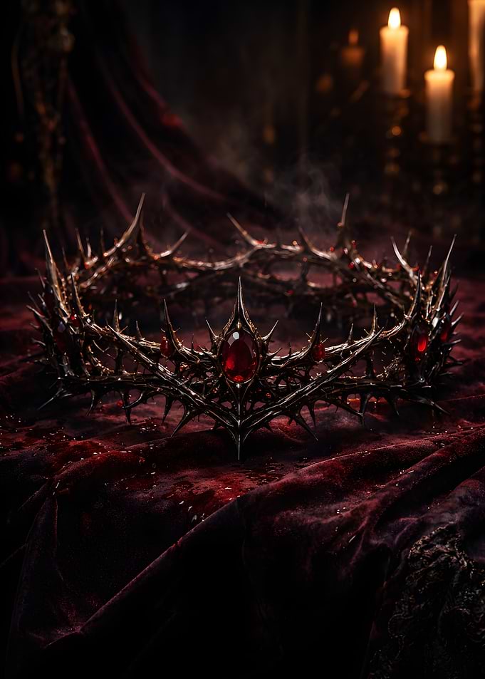Dark Thorn Crown with Red Gems